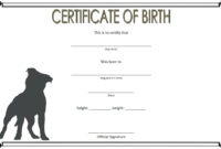 Puppy Birth Certificate Template 10 Special Editions Intended For Service Dog Certificate Template Free 7 Designs