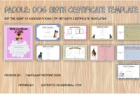 Puppy Birth Certificate Template Free 10 Special Editions Within Printable Pet Birth Certificate Templates Fillable