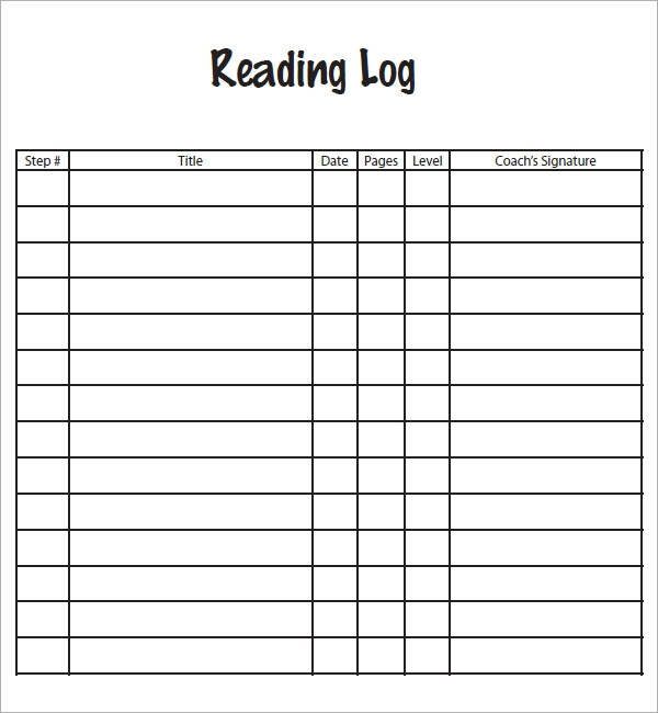 Reading Log Templates 11 Free Printable Word Pdf For Manager Log Book Template