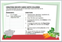 Recipe Card Template Recipe Card Template For Word For Word 2013 Business Card Template