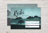 Reiki Master Yoga Instructor Gift Certificate Card Regarding Yoga Gift Certificate Template Free