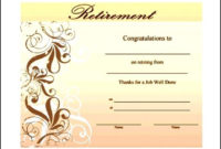 Retirement Certificate Template Download Sample Inside Retirement Certificate Template
