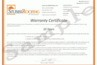 Roofing Certificate Template Warranty Certificate Pertaining To Free Construction Certificate Template 10 Docs Free