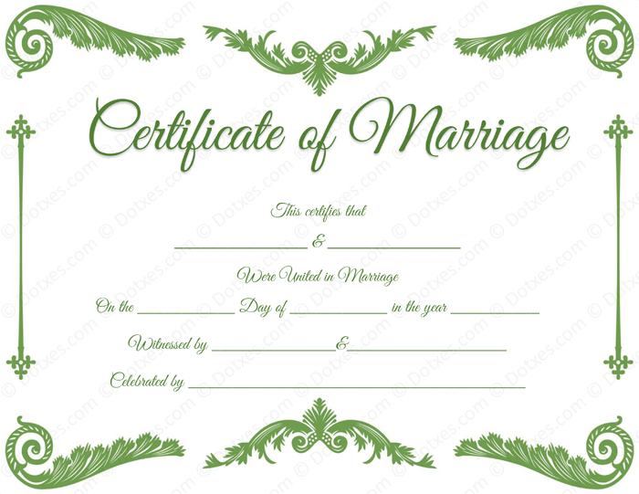 Royal Corner Marriage Certificate Template Dotxes Throughout Blank Marriage Certificate Template