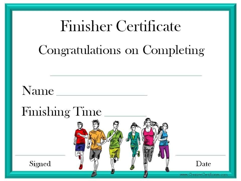 Running Certificate Template Carlynstudio Regarding Awesome Finisher Certificate Templates