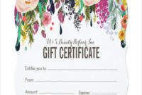 Salon Gift Certificate Template 9 Free Pdf Psd Ai Regarding Beauty Salon Gift Certificate