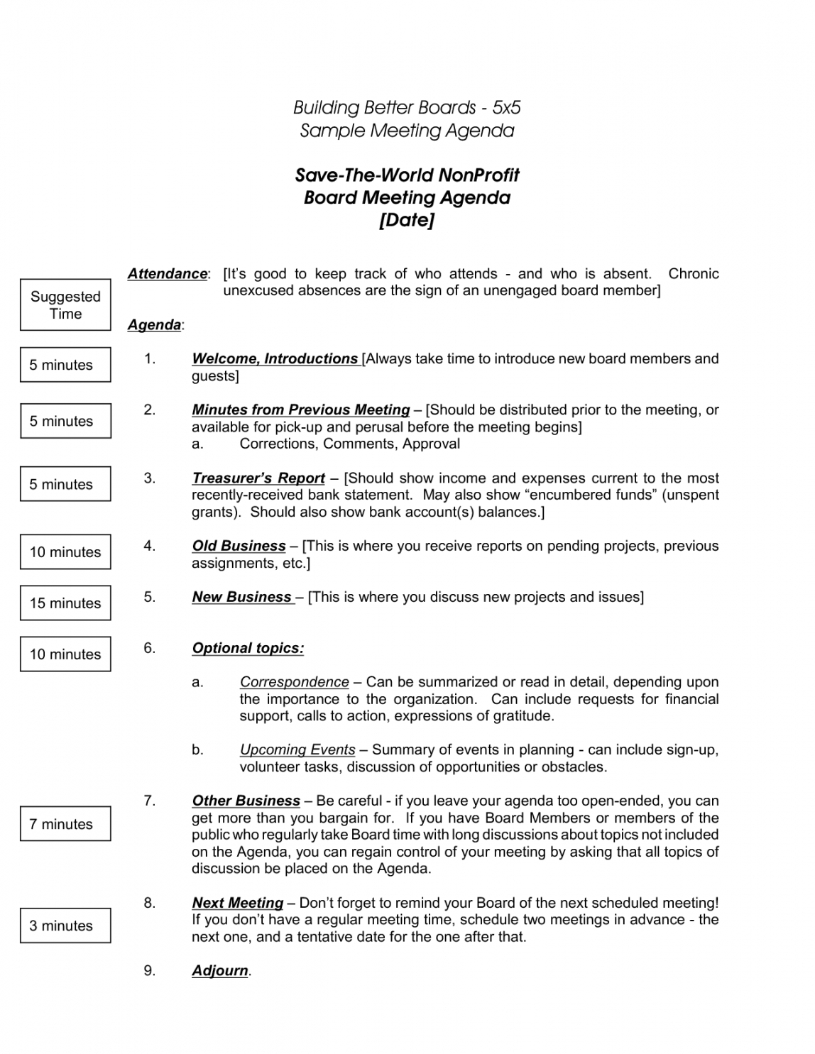 Sample Agenda Template For Board Meeting With Template For Board Meeting Agenda