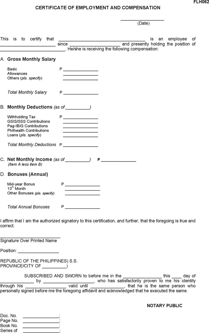 Sample Certificate Of Employment Templates Download Free In Template Of Certificate Of Employment
