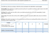 Sample Evaluation Form Evaluation Form Template For Business Process Evaluation Template