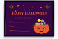 Sample Of Halloween Gift Certificate Treat Word Layouts Inside Quality Halloween Certificate Template