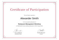 Sample Participation Certificate Template In Adobe With Regard To Certification Of Participation Free Template