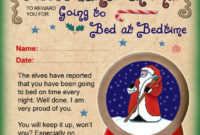 Santa Certificate Going To Bed At Bedtime Rooftop Post For Quality Well Done Certificate Template