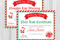 Santa Nice List Certificate Christmas Printables Naughty Inside Free 9 Naughty List Certificate Templates