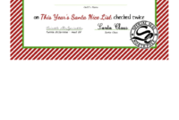 Santas Official Nice List Certificate Template Printable In Best Santas Nice List Certificate Template Free