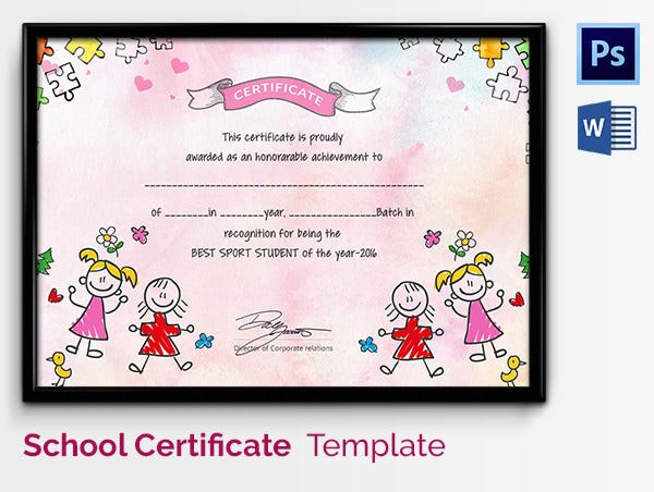 School Certificate Template 17 Free Word Psd Format Intended For Printable Star Reader Certificate Template
