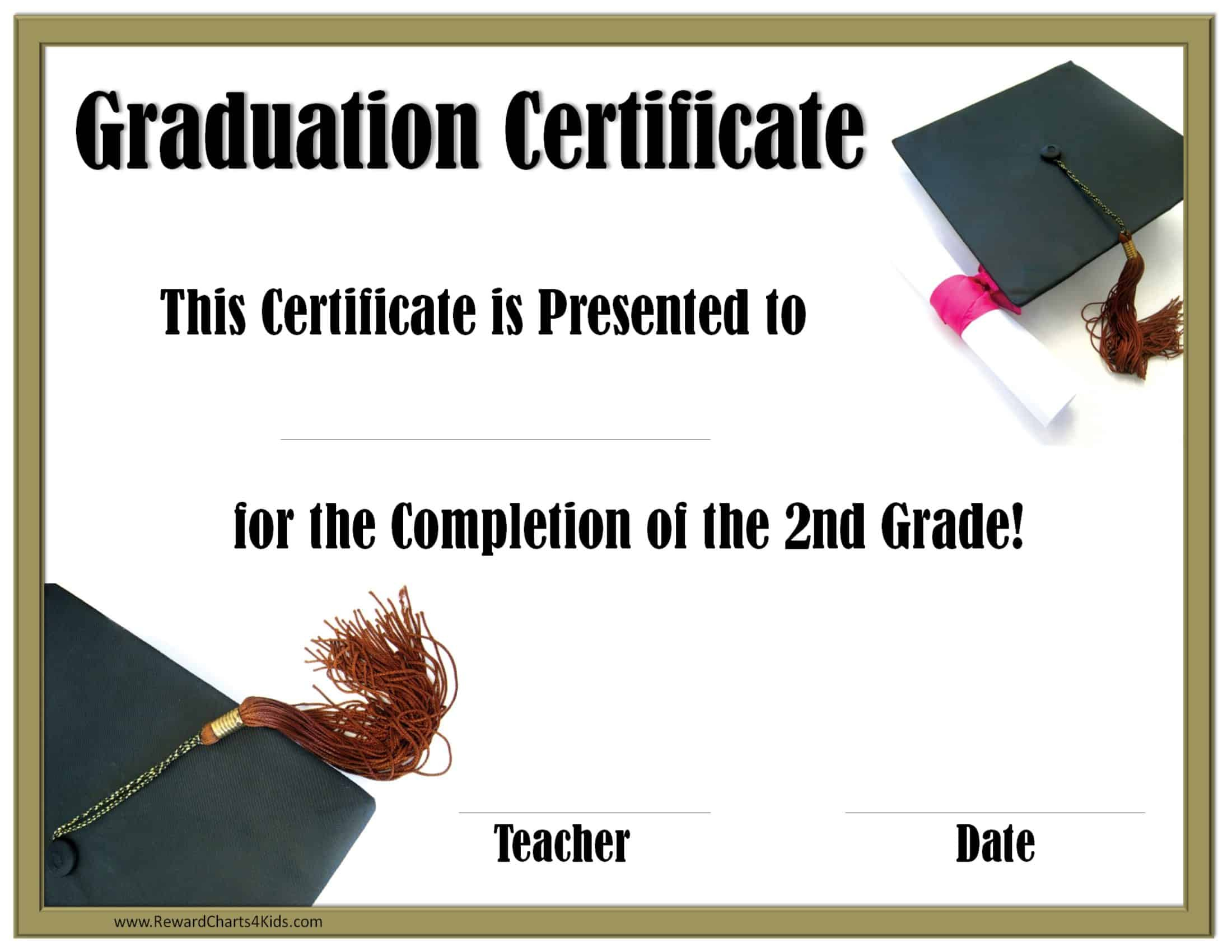 School Graduation Certificates Customize Online With Or For Awesome 5Th Grade Graduation Certificate Template