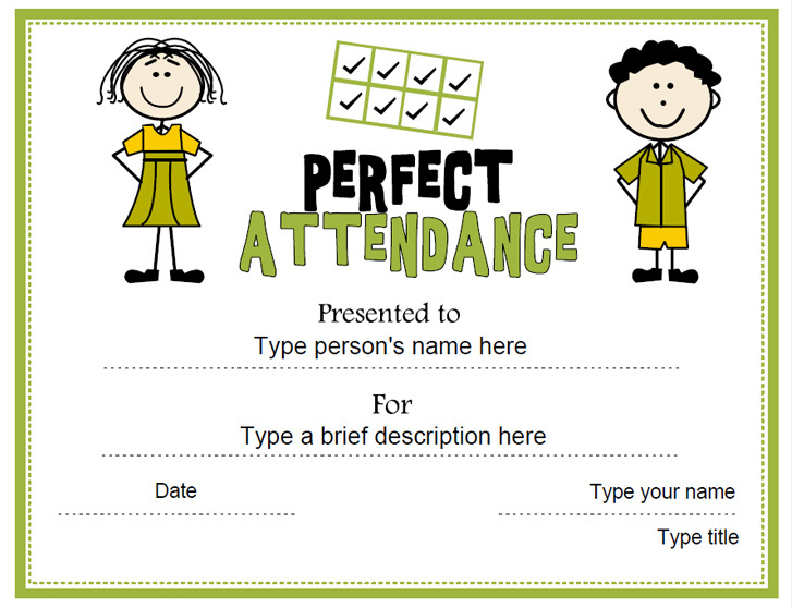 Search Results For &amp;quot;Perfect Attendance Award Certificates With Perfect Attendance Certificate Template Free