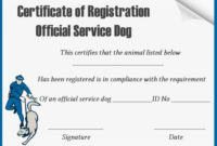 Service Dog Id Card Template Free Download Peterainsworth With Regard To Best Service Dog Certificate Template