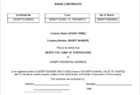 Share Certificate Template South Africa Planner Template Throughout Shareholding Certificate Template