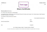 Share Certificate Template What Needs To Be Included With Printable Share Certificate Template Pdf