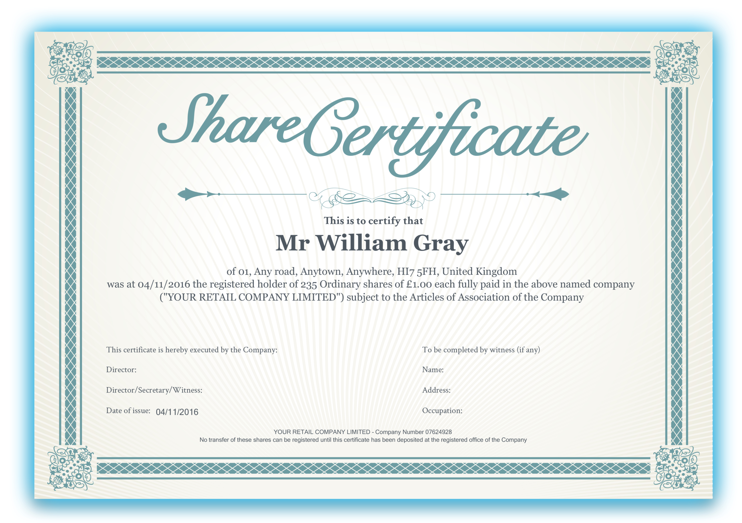 Shares Certificate Dalepmidnightpigco Within Corporate Pertaining To Printable Corporate Share Certificate Template