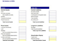 Simple Balance Sheet Template Simple Balance Sheet With Regard To Business Plan Balance Sheet Template