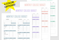Simple Budget Template For College Students Free Pdf In Cost Of Living Budget Template