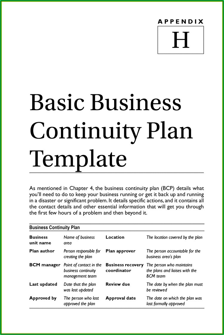 Simple Small Business Continuity Plan Template Template With Simple Business Continuity Plan Template