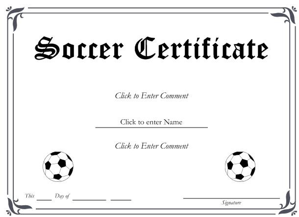 Simple Soccer Award Certificate Example In Soccer Mvp Certificate Template
