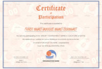Simple Sports Participation Certificate Design Template In Inside Quality Sportsmanship Certificate Template