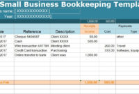 Small Business Bookkeeping Template Spreadsheet For Business Directory Template Free