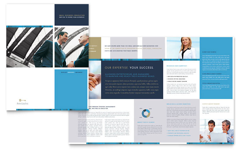 Small Business Consulting Brochure Template Word Publisher Regarding Business Service Catalogue Template