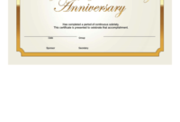 Sobriety Anniversary Certificate Template Gold Printable With Certificate Of Sobriety Template Free