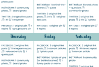 Social Media Posting Schedule Template Example Calendar With Social Media Marketing Business Plan Template