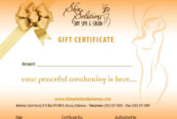 Spa And Salon Gift Certificates Skin Solutions Day Spa Regarding Awesome Spa Gift Certificate