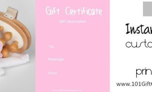 Spa Gift Certificates For Spa Day Gift Certificate Template