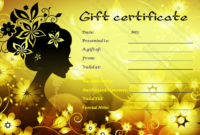 Sparking Salon Gift Certificate Template Intended For Salon Gift Certificate Template