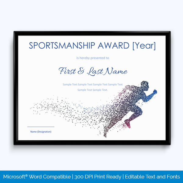 Sportsmanship Award Certificate White Themed Design With Regard To Quality Sportsmanship Certificate Template