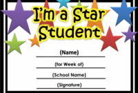 Star Of The Week Certificate Printable Printable With Free Student Of The Week Certificate