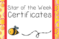Star Of The Week Certificates Flower Theme Mashie Throughout Star Of The Week Certificate Template