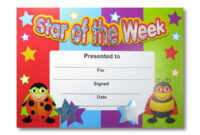 Star Of The Week Certificates Sparkling In Star Reader Certificate Template Free