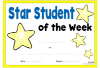 Star Student Certificates Eyfs Ks1 Ks2 Throughout Quality Teacher Of The Month Certificate Template