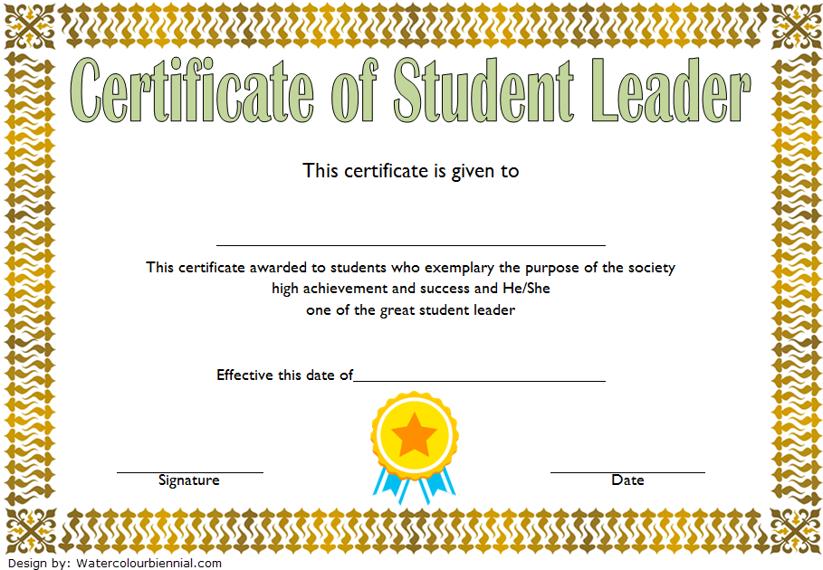 Student Leadership Certificate Template 10 Designs Free With Best Coach Certificate Template Free 9 Designs