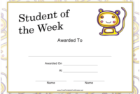 Student Of The Week Certificate Template Download Pertaining To Free Student Certificate Templates