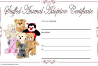 Stuffed Animal Adoption Certificate Template 7 Ideas Free For Quality Puppy Birth Certificate Free Printable 8 Ideas