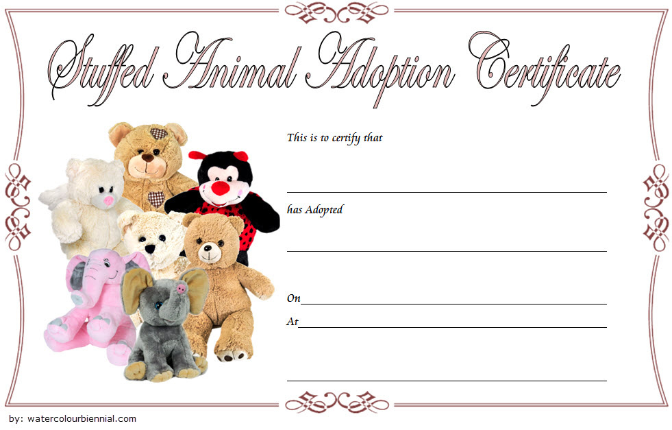 Stuffed Animal Adoption Certificate Template 7 Ideas Free For Quality Puppy Birth Certificate Free Printable 8 Ideas