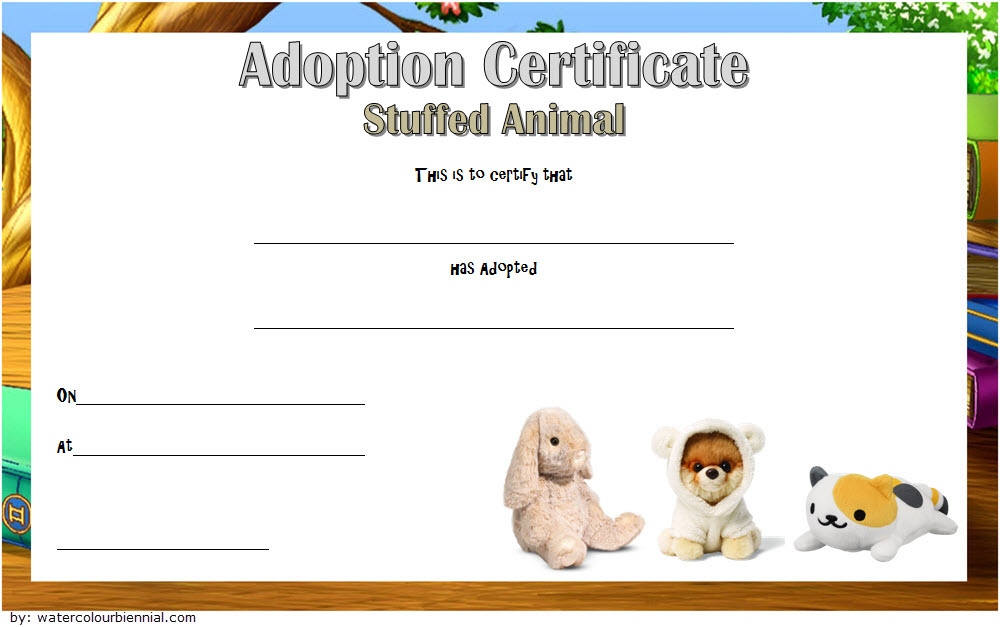 Stuffed Animal Adoption Certificate Template 7 Ideas Free Intended For Awesome Dog Adoption Certificate Free Printable 7 Ideas