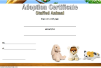 Stuffed Animal Adoption Certificate Template Free 2020 Within Stuffed Animal Birth Certificate Templates