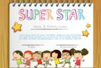 Super Star Award Template With Children In Background Pertaining To Free Super Reader Certificate Templates