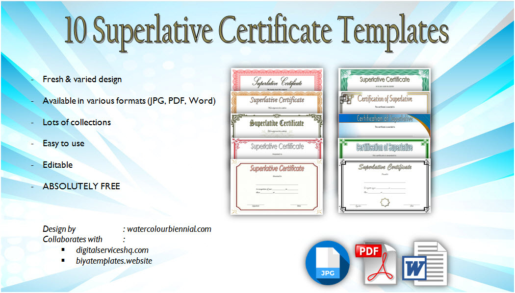 Superlative Certificate Templates Free 10 Great Designs For Job Well Done Certificate Template 8 Funny Concepts